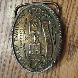 Harley Davidson Vintage Brass Belt Buckle Marked H  D 1994